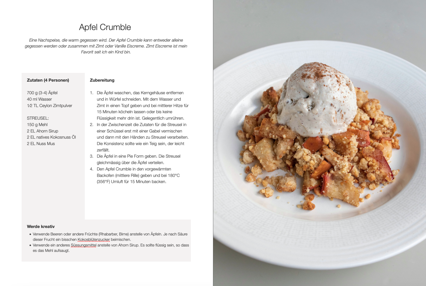 Apfel Crumble